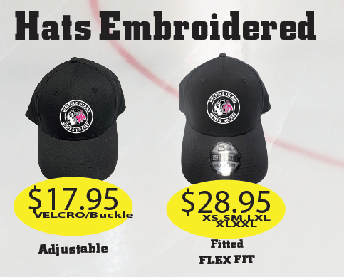 Hawks Hat Regular or flex fit with Logo Embroidered.